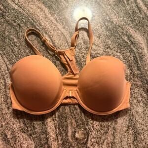 SKIMS Fits Everybody Front Clasp Racerback Bra 32C Sister 34B Nude NWT